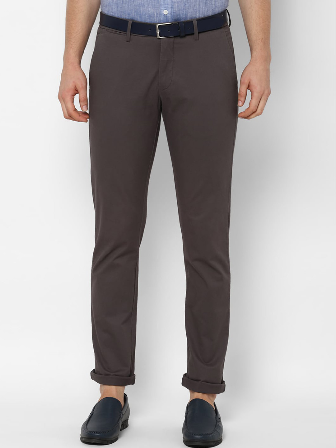 

Allen Solly Men Taupe Slim Fit Solid Regular Trousers