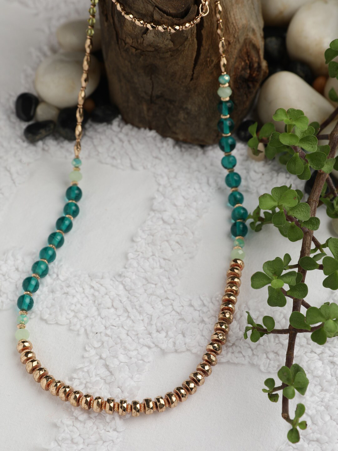 

STREET 9 Green Ball Necklace, Gold