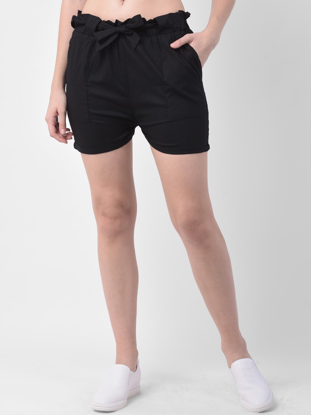 

GRACIT Women Black Solid Slim Fit Hot Pants