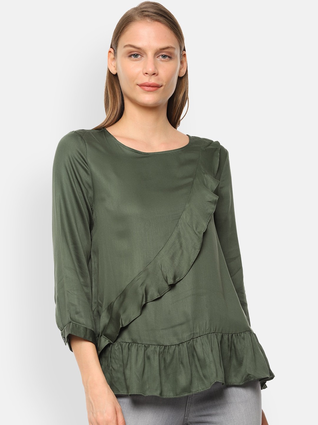 

Van Heusen Woman Green Solid Top