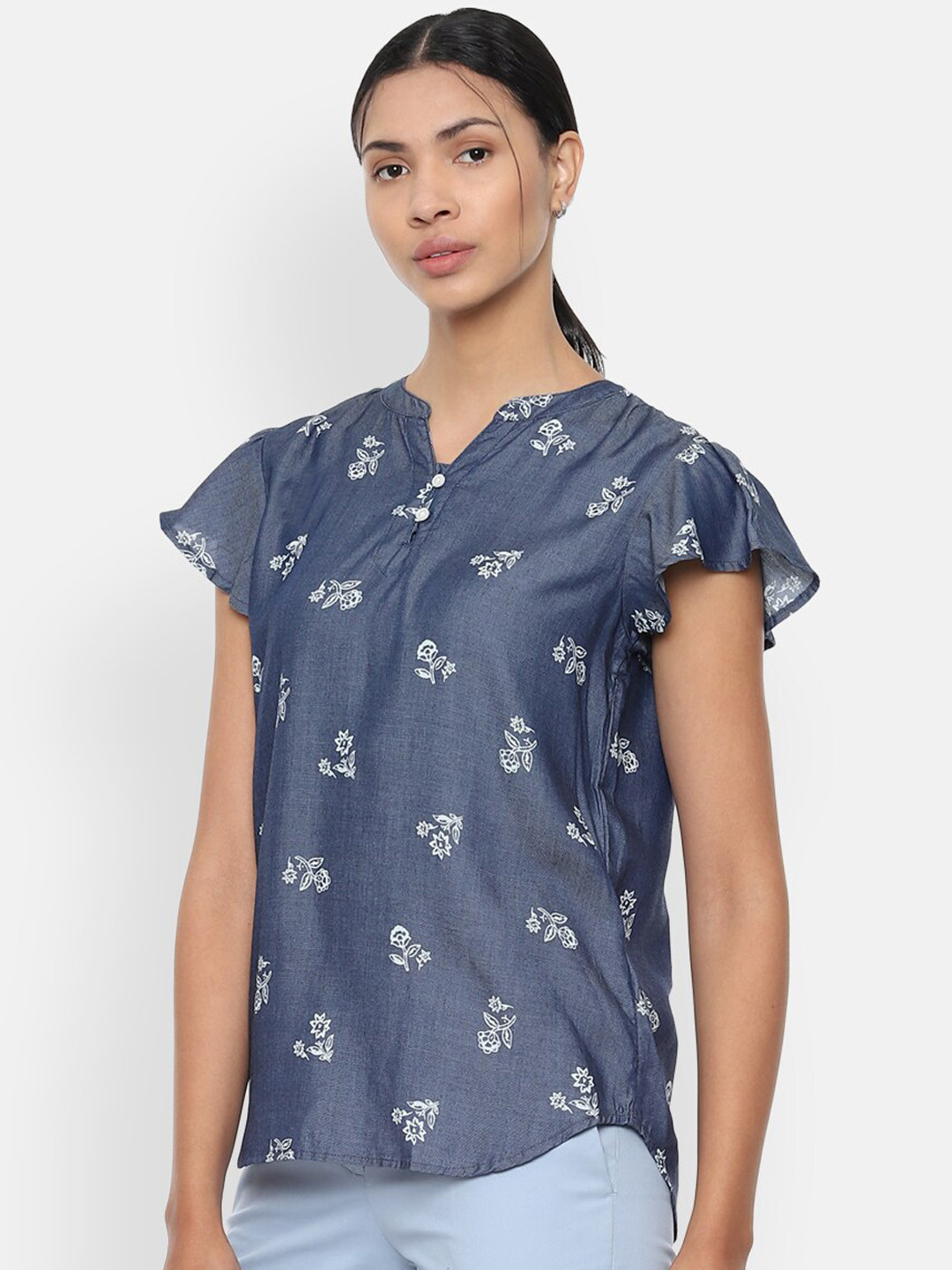 

Van Heusen Woman Women Blue Printed Top
