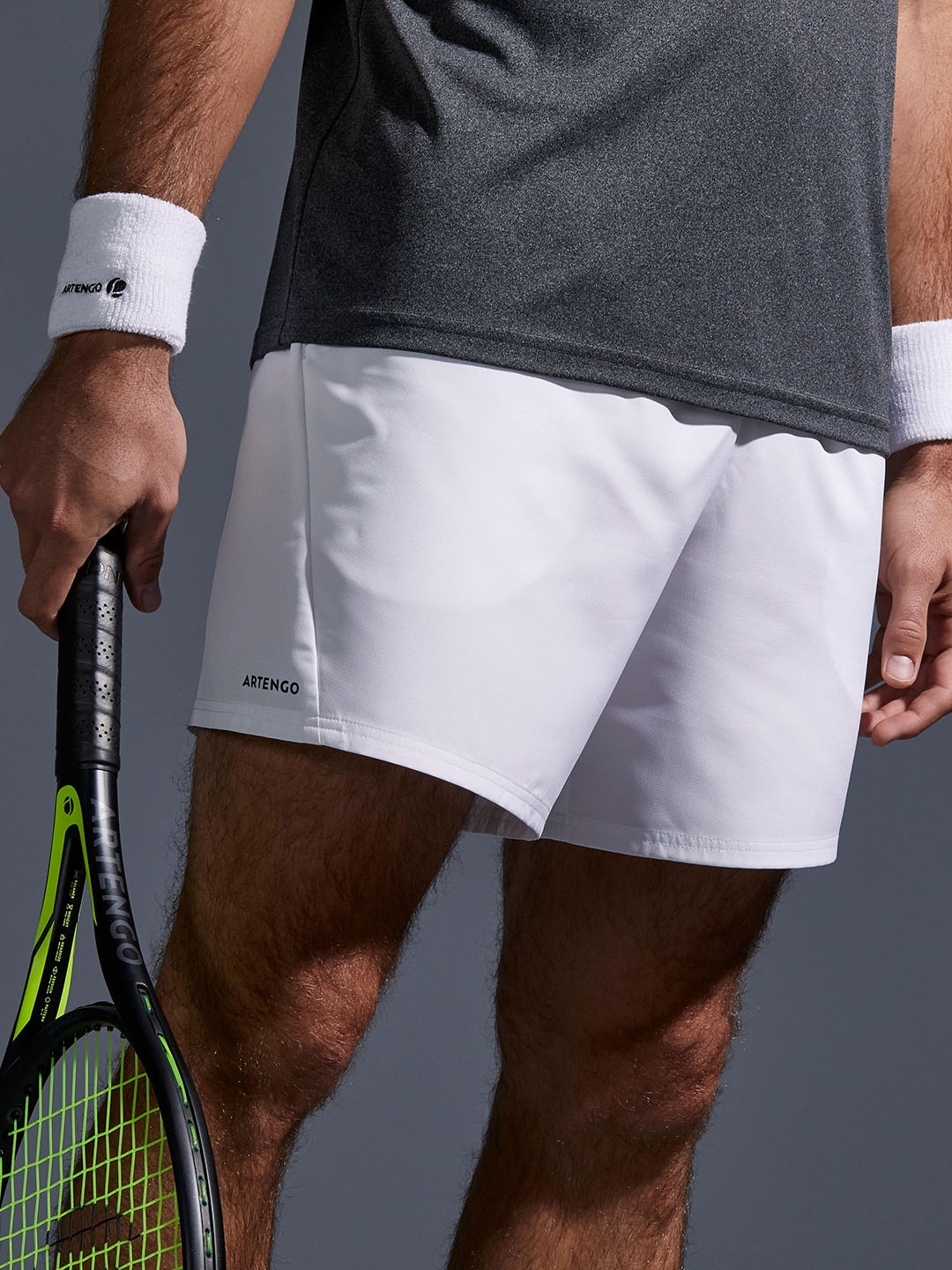 

Artengo By Decathlon Men White Regular Fit Breathable Tennis Shorts