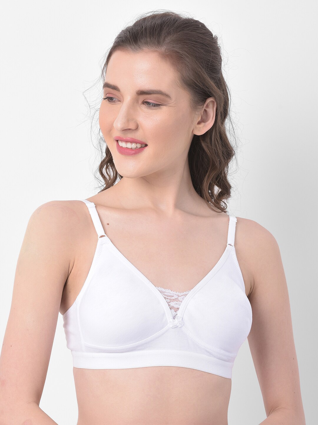 

Clovia White Solid Non-Wired Non Padded T-shirt Bra BR2073P1842B