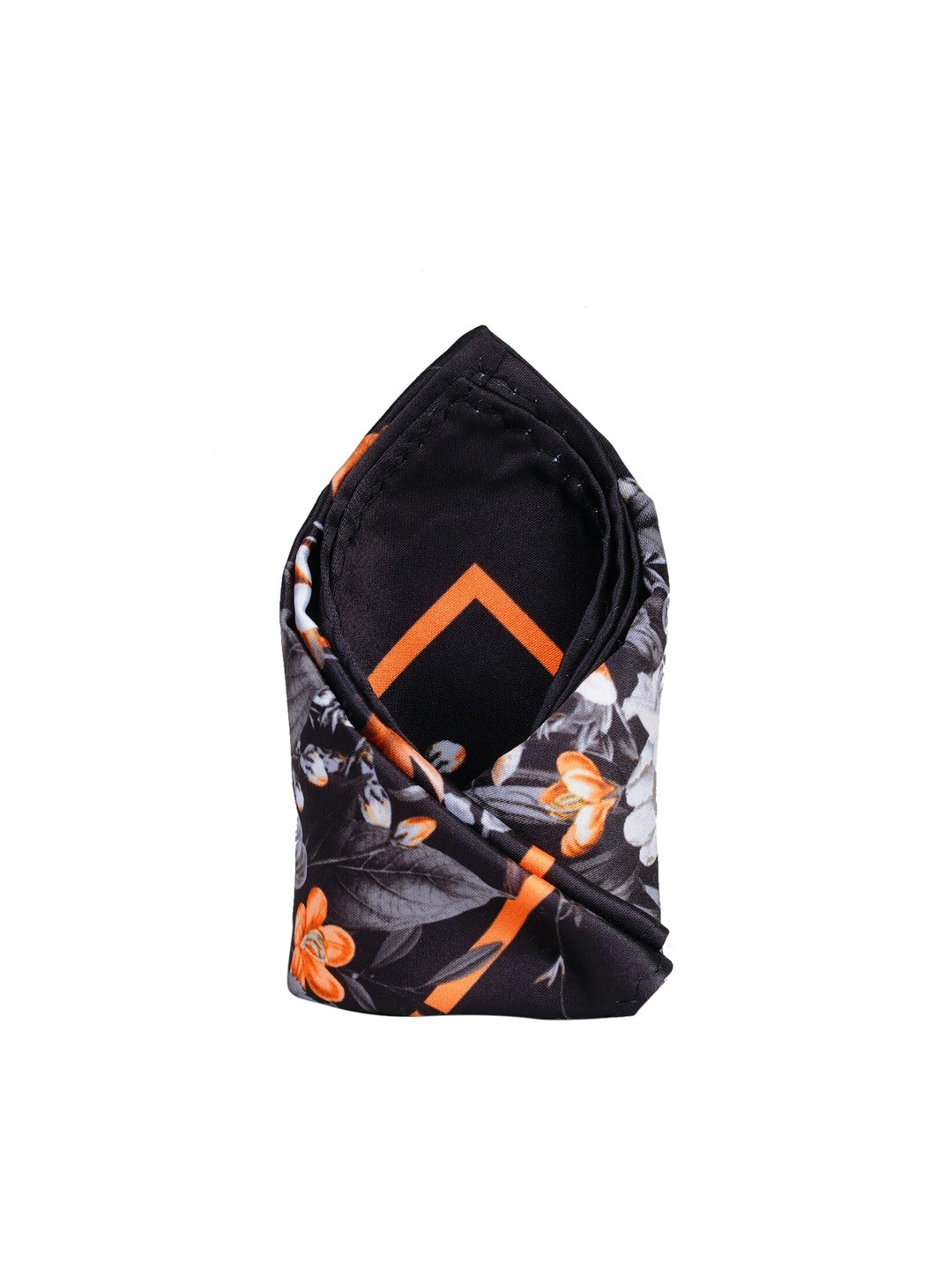 

Tossido Men Black & Orange Printed Pocket Square