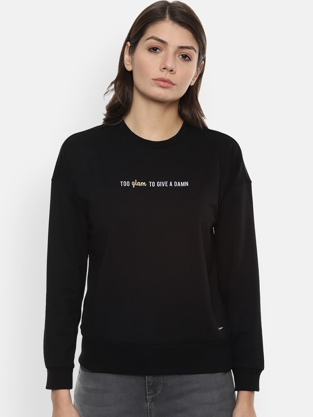 

Van Heusen Woman Black Printed Sweatshirt