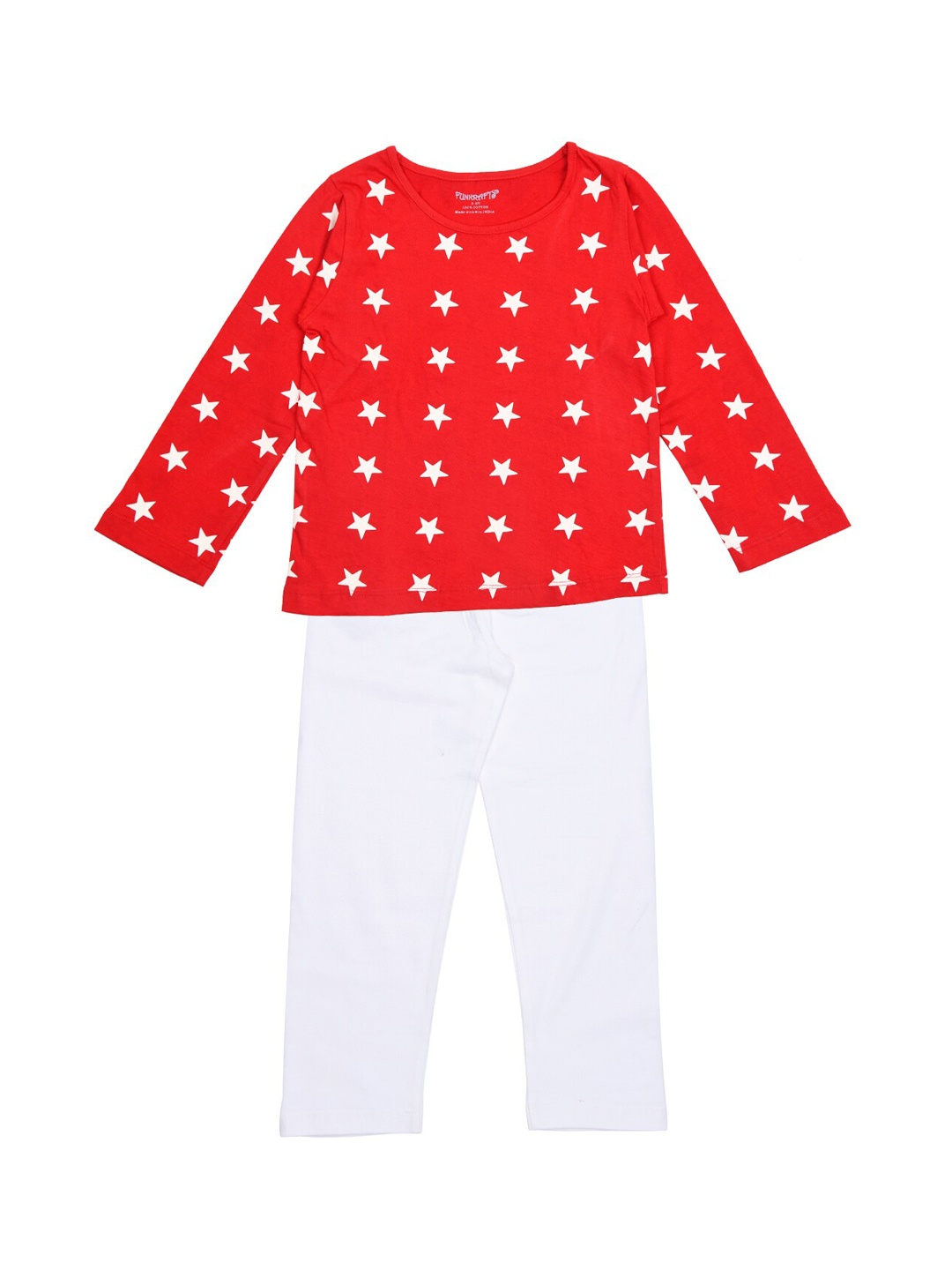 

FUNKRAFTS Kids Red & White Printed Night Suit