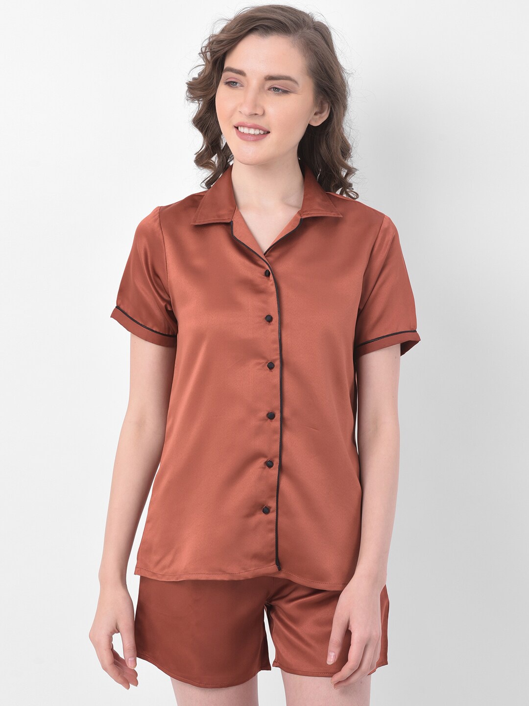 Clovia Women Brown Night suit