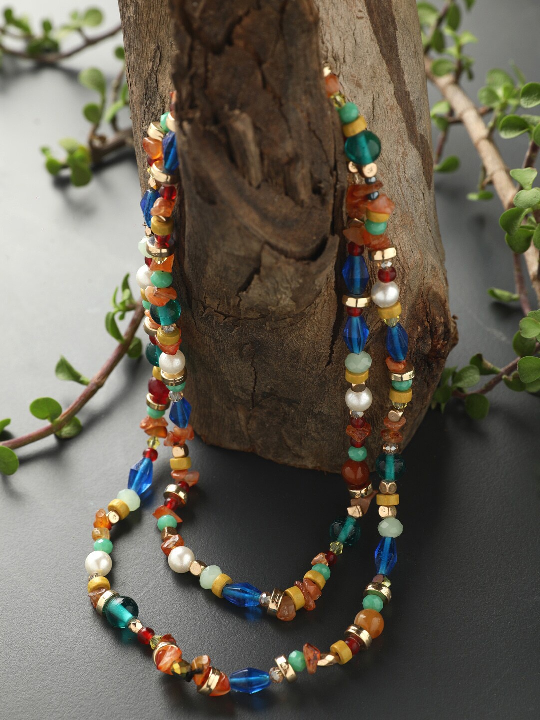 

STREET 9 Women Multicoloured Stone Necklace, Multi