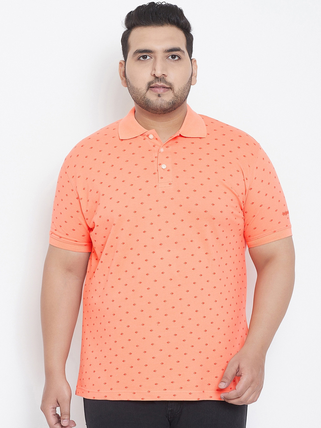 

bigbanana Men Orange Printed Polo Collar T-shirt