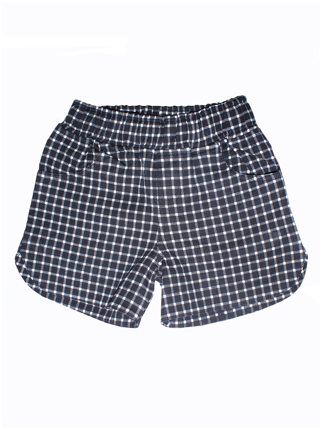 

KiddoPanti Girls Black Checked Regular Fit Regular Shorts