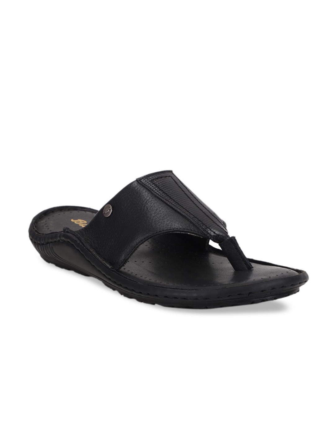 

Bata Men Black Comfort Leather Sandals