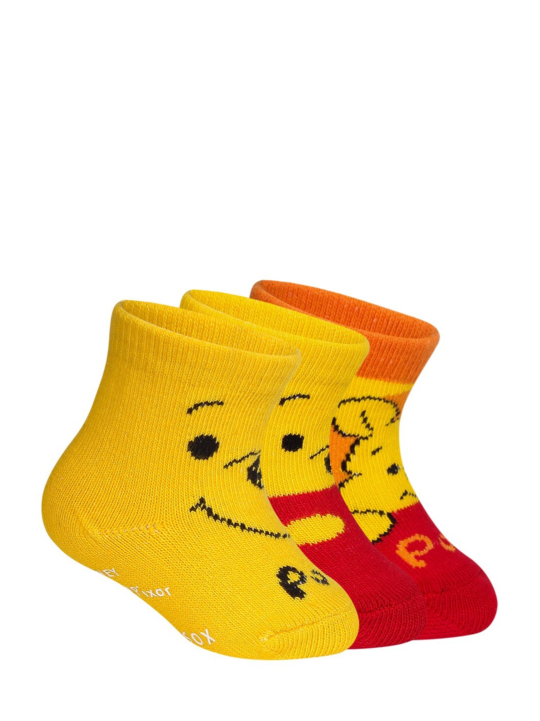 

Supersox Infant Kids Pack of 3 Yellow & Orange Patterned Above Ankle-Length Socks