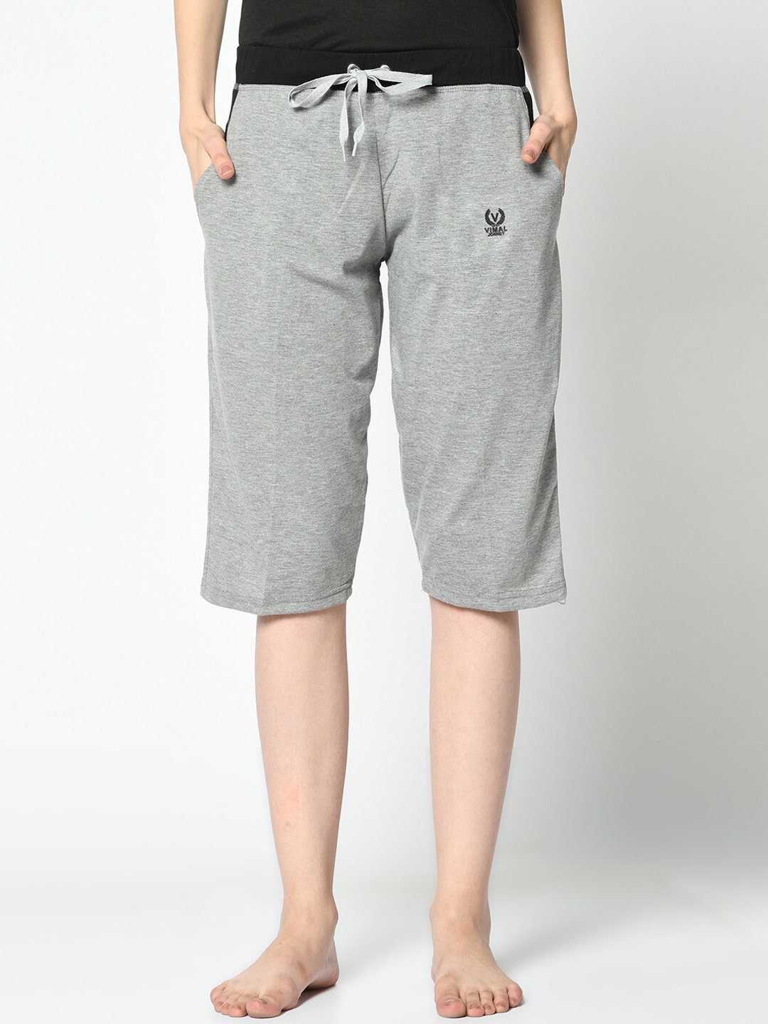 

MACK JONNEY Women Grey Solid Lounge Shorts