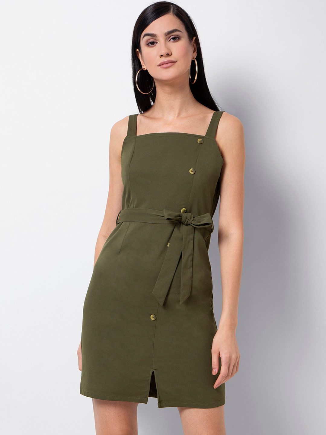 

FabAlley Women Green Solid Sheath Dress