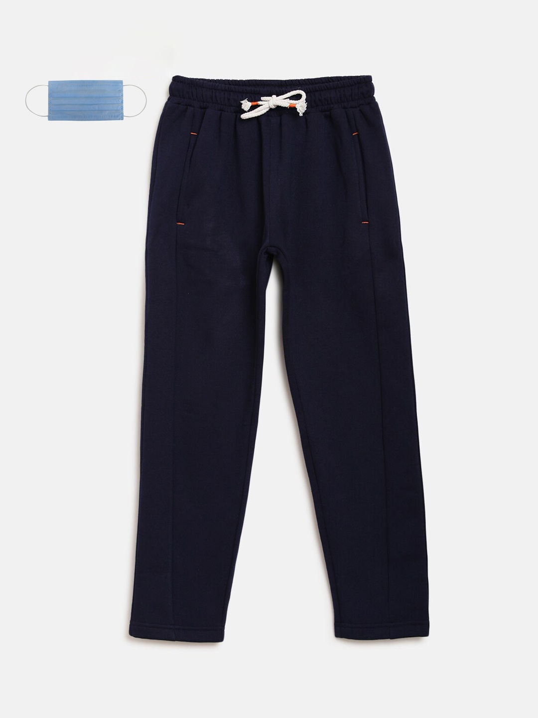 

Lil Tomatoes Boys Navy Blue Solid Track Pants