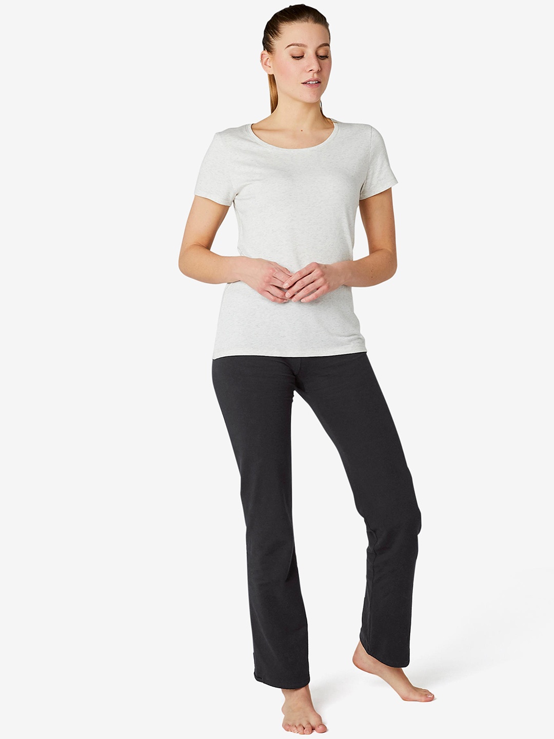 

NYAMBA By Decathlon Women Cotton Stretchable Gym Track Pant, Black