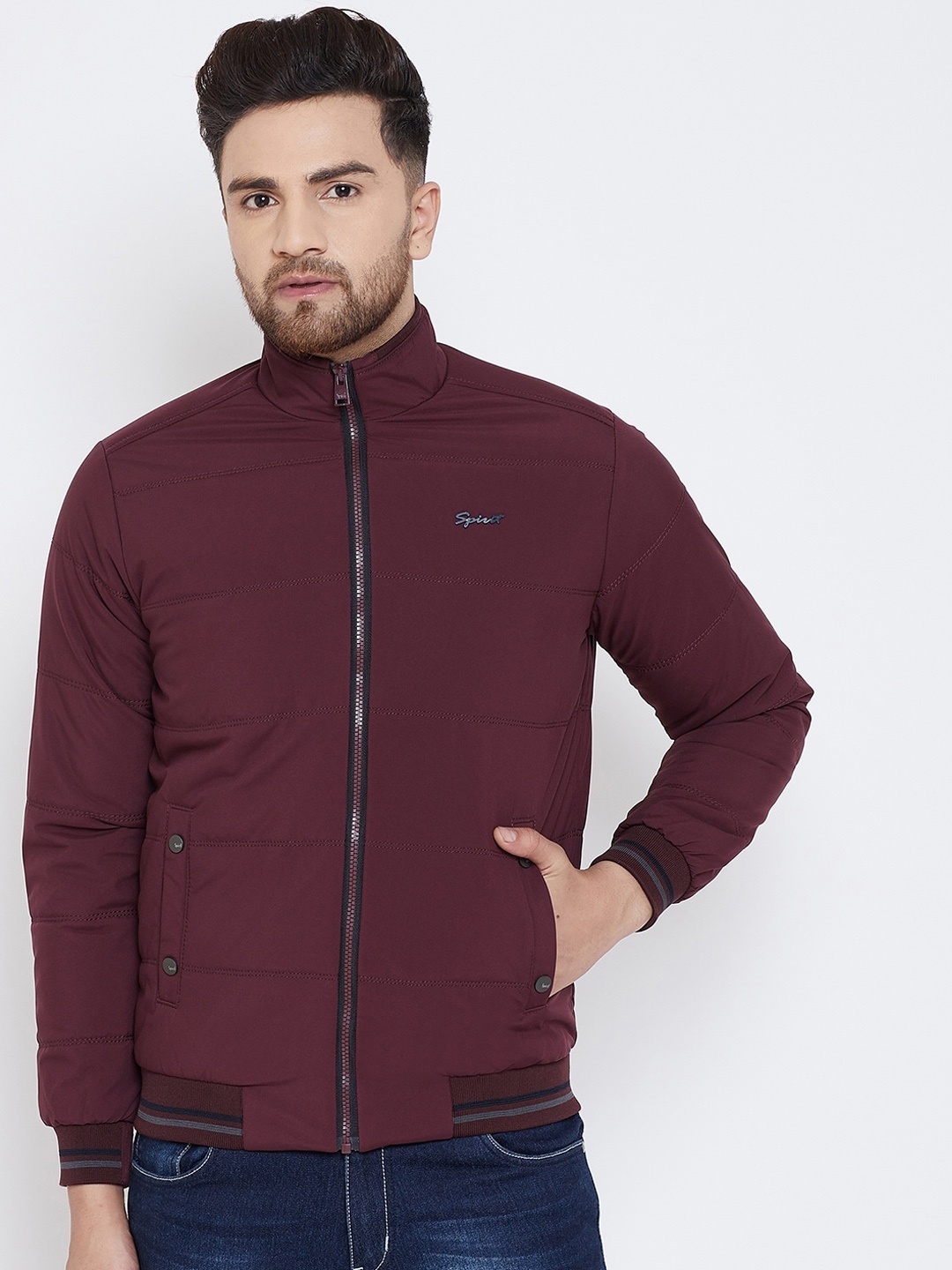 

Spirit Men Maroon Lightweight Windcheater Bomber