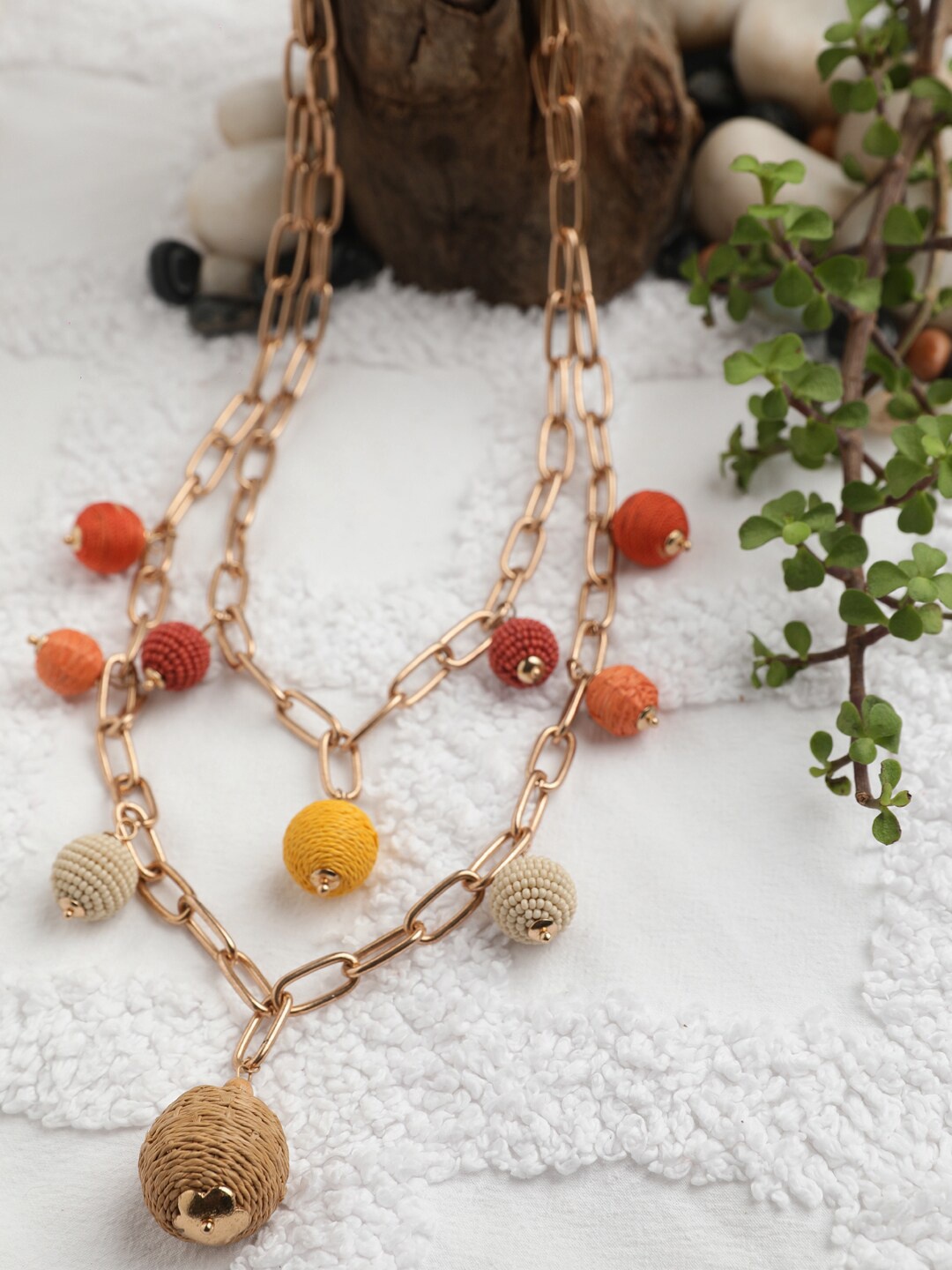 

STREET 9 Duo Ball Necklace, Yellow