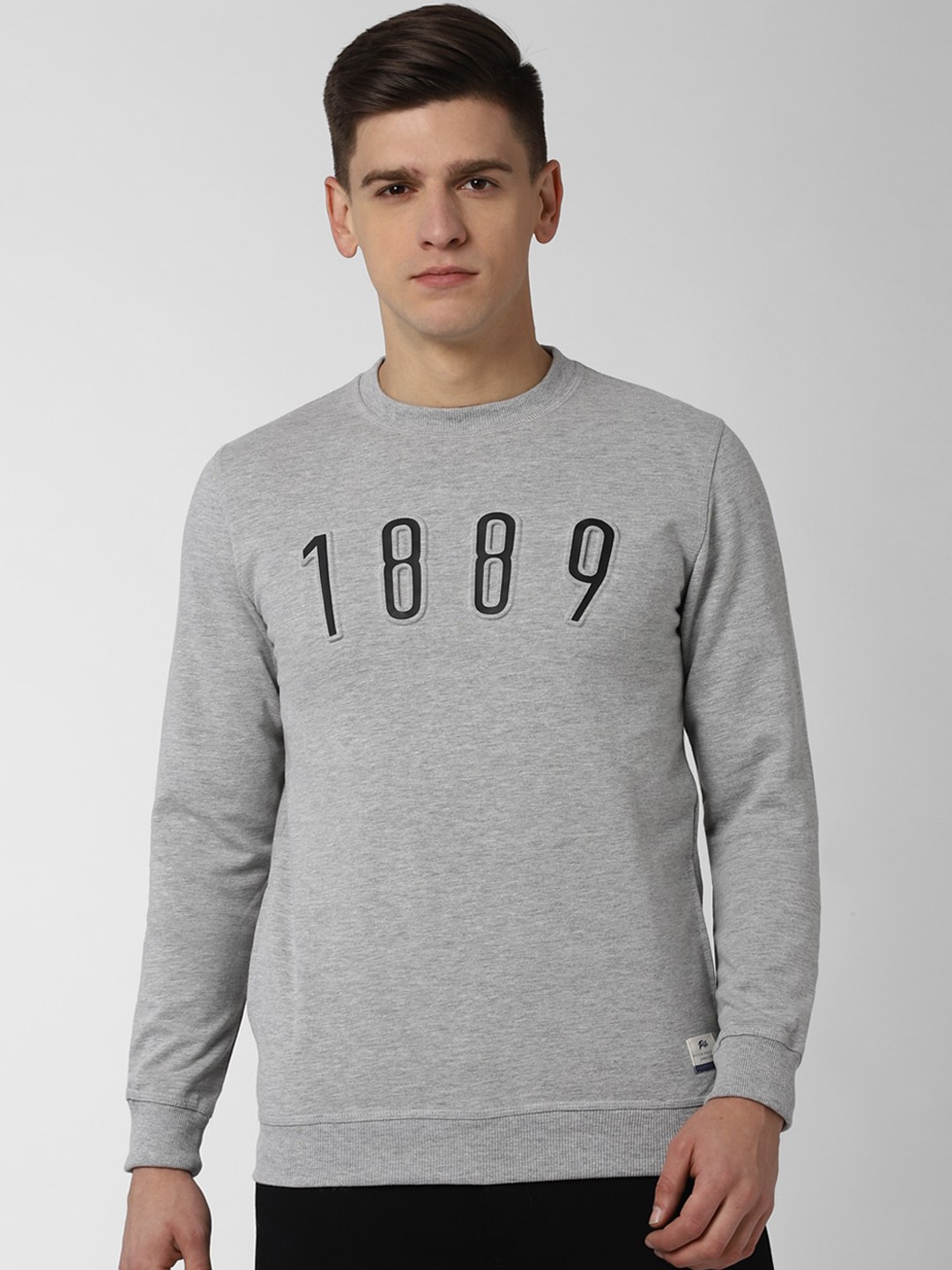 

Peter England Casuals Men Grey Printed Sweatshirt