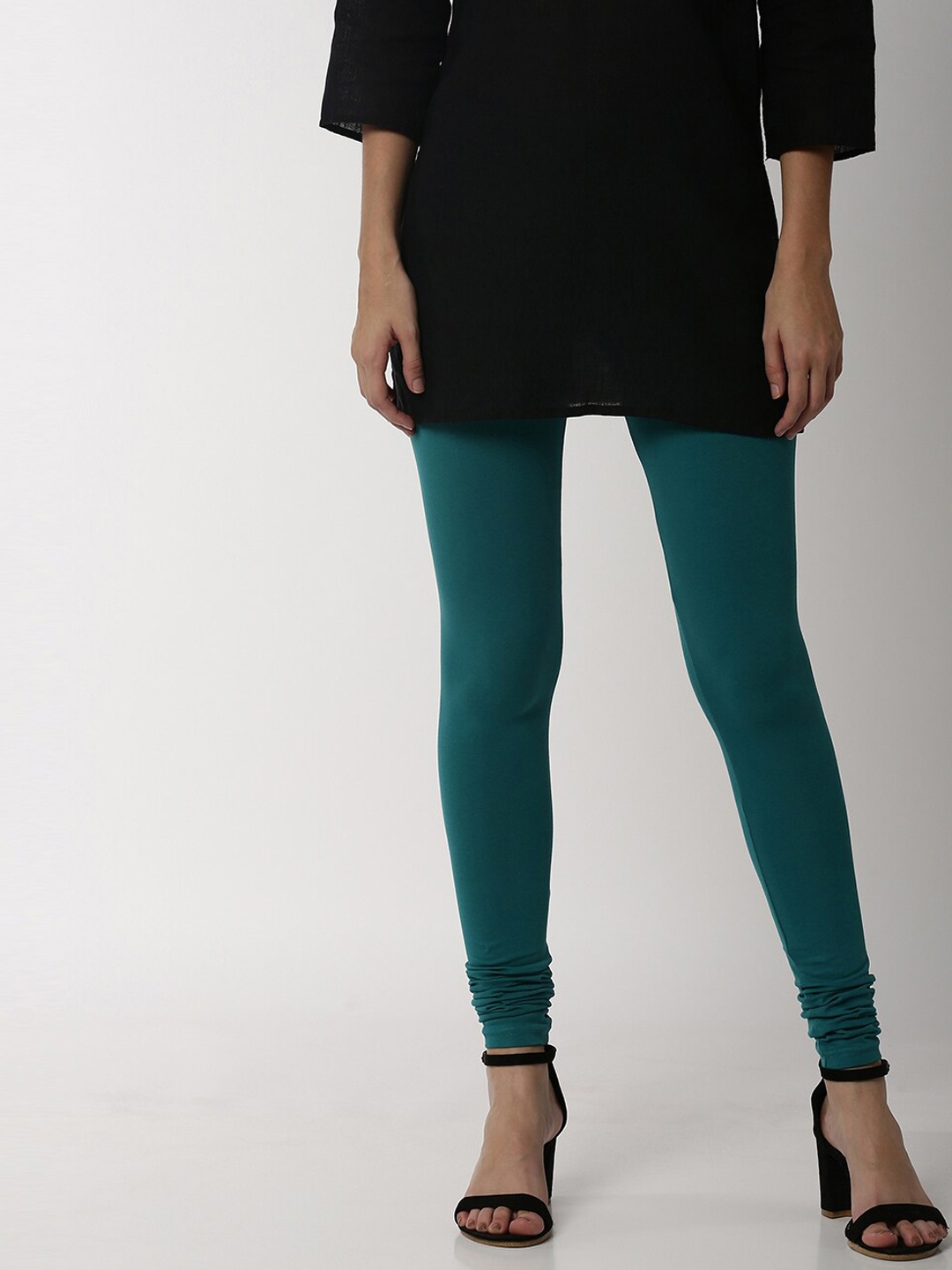 

Soch Women Teal Green Solid Mid-Rise Churidar