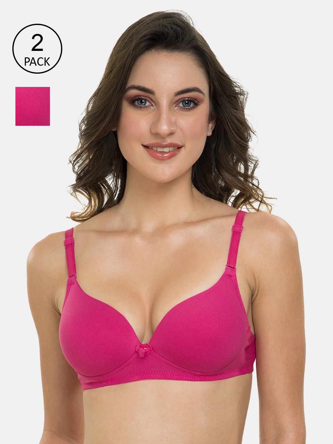 Tweens Pink Solid Pack of 2 T-shirt Bra TLW-2PC-335-RSP-28B-