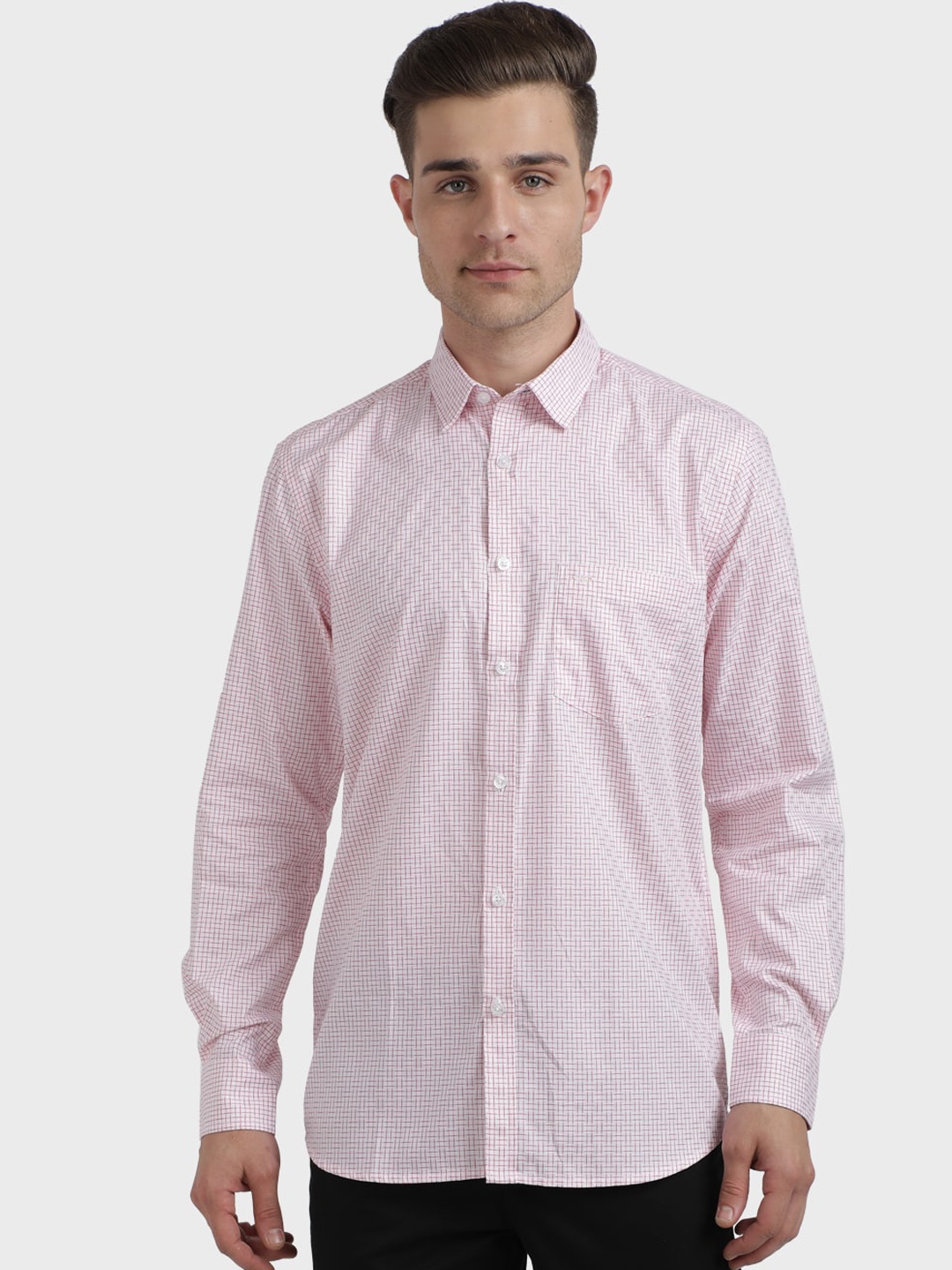 

ColorPlus Men Red & Off-White Regular Fit Printed Casual Shirt