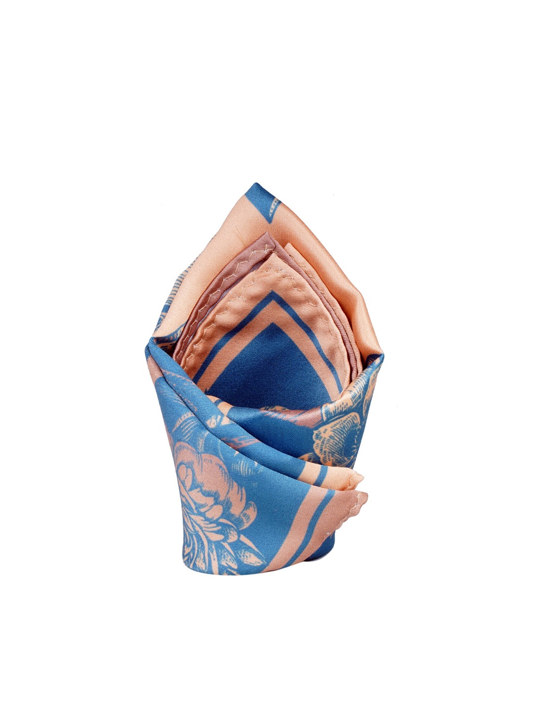 

Tossido Men Blue & Peach-Coloured Printed Pocket Square