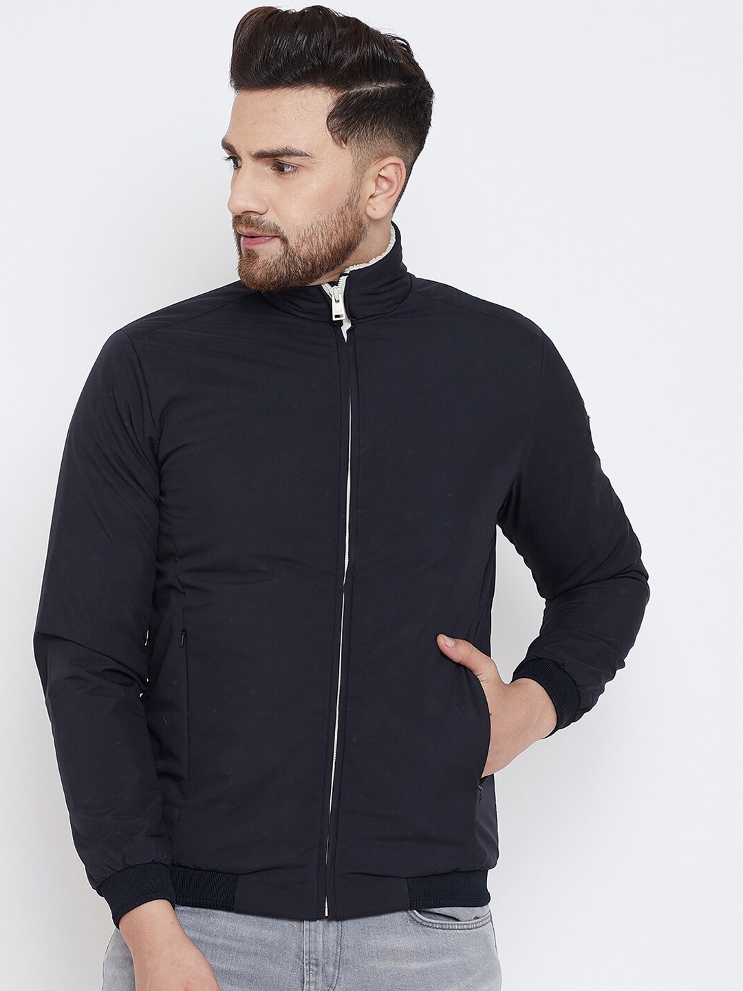 

Spirit Men Navy Blue Lightweight Windcheater Bomber