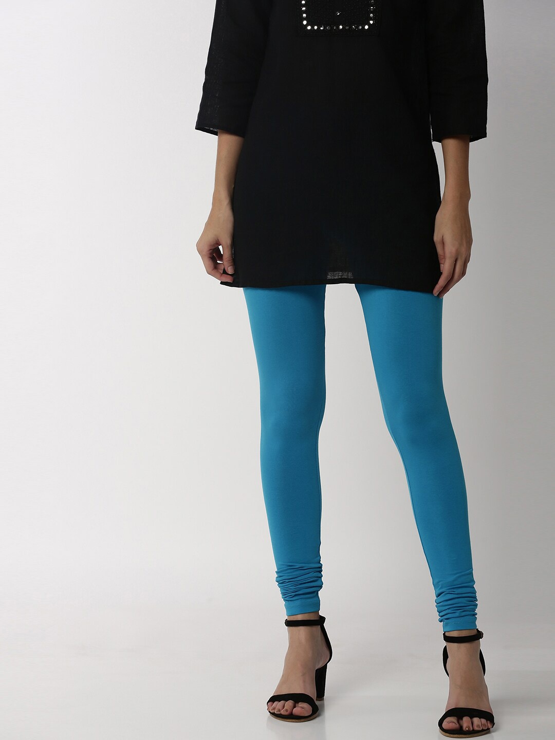 

Soch Women Turquoise Blue Solid Mid-Rise Churidar