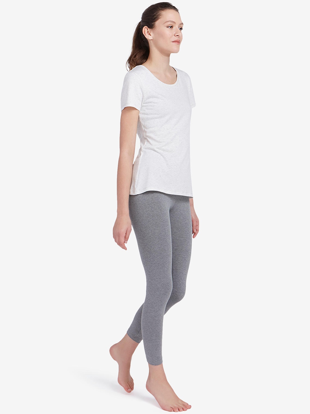 

NYAMBA By Decathlon Women Grey Solid Leggings