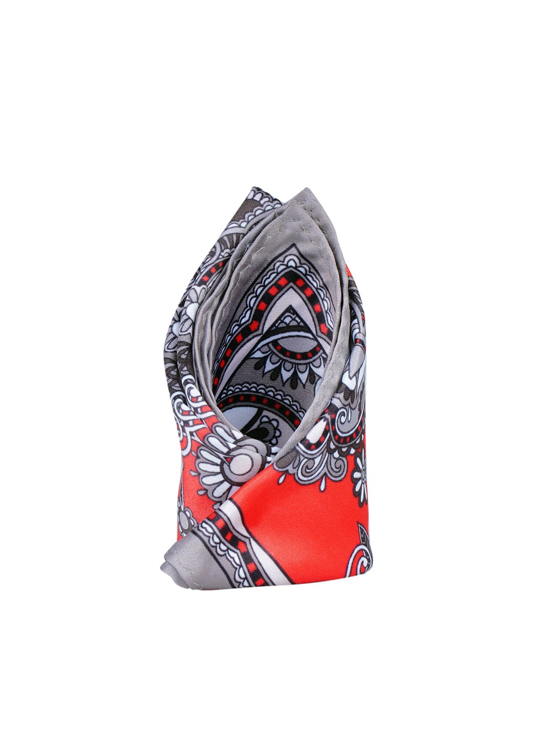 Tossido Men Red & Grey Printed Pocket Square