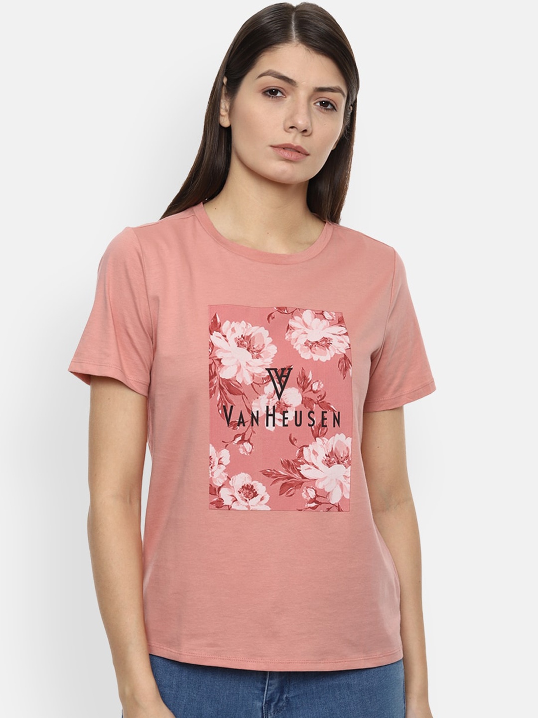 

Van Heusen Woman Women Pink Floral Printed Top