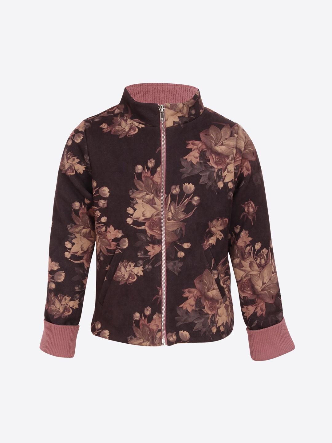 

CUTECUMBER Girls Brown Printed Tailored Jacket