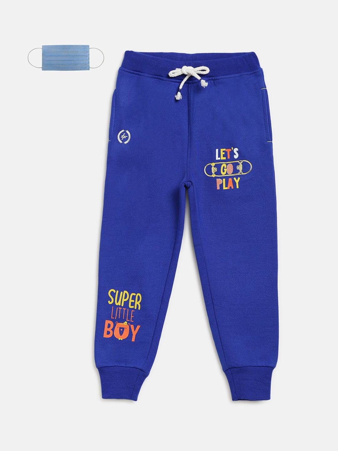 

Lil Tomatoes Boys Blue Printed Joggers