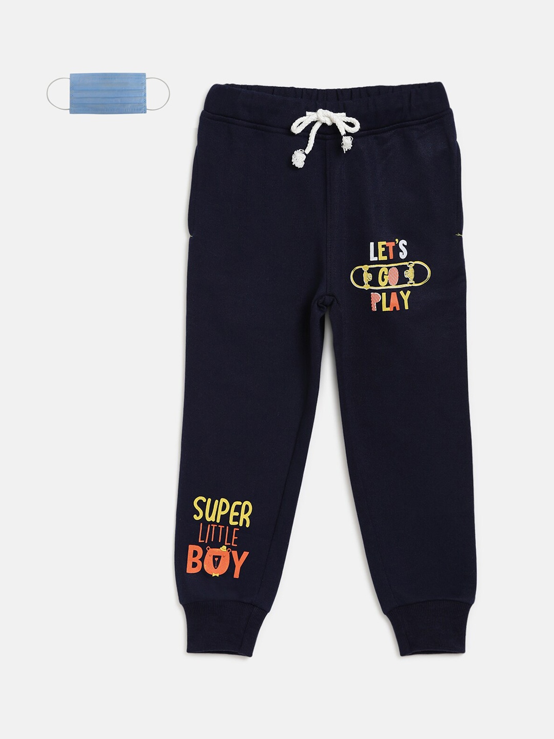 

Lil Tomatoes Boys Navy Blue Printed Joggers