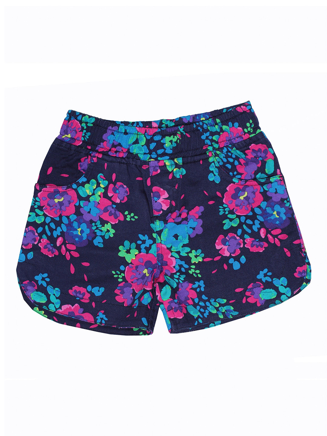 

KiddoPanti Girls Multicoloured Printed Regular Fit Regular Shorts, Multi