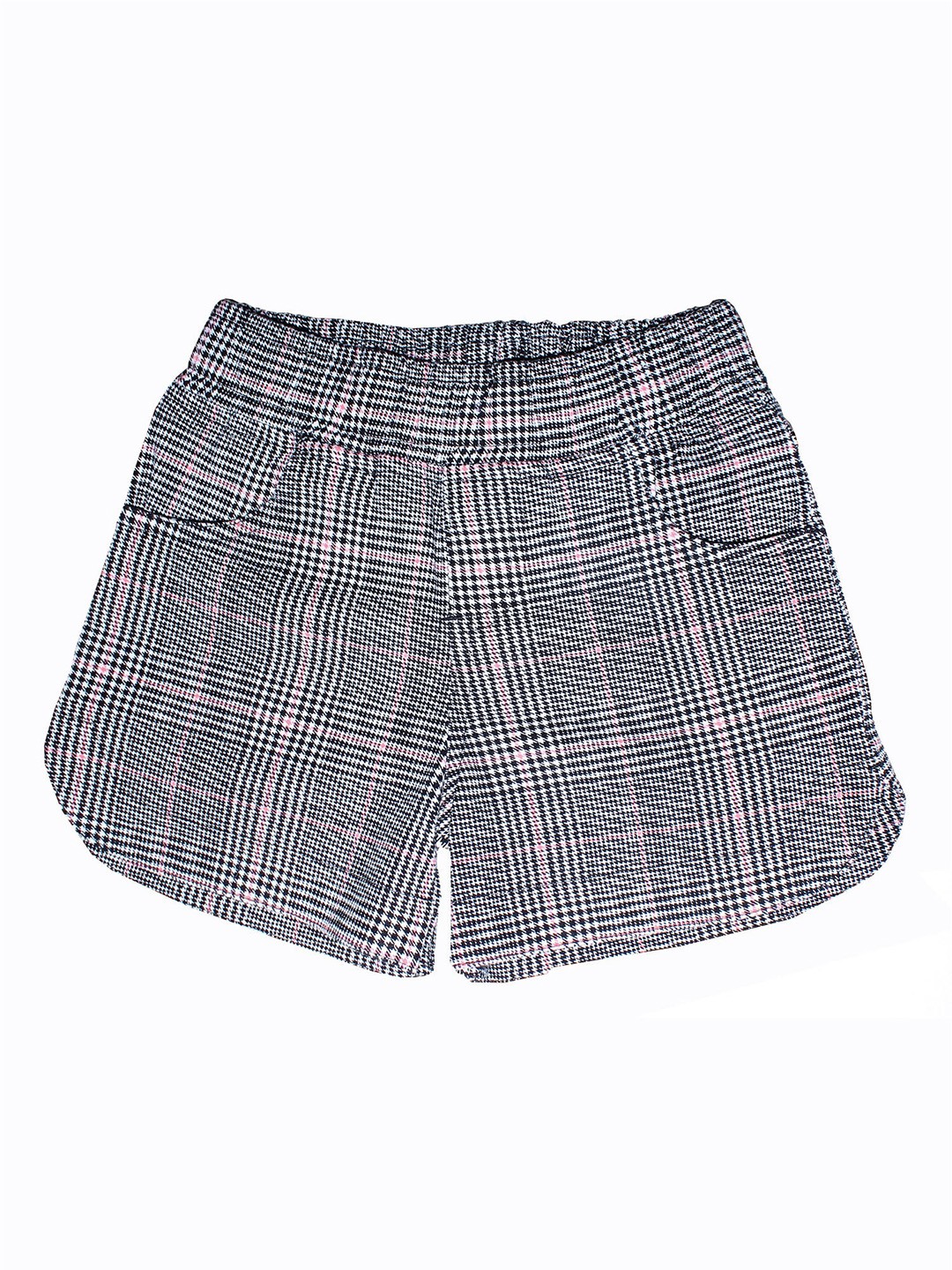 

KiddoPanti Girls White & Black Checked Regular Fit Regular Shorts