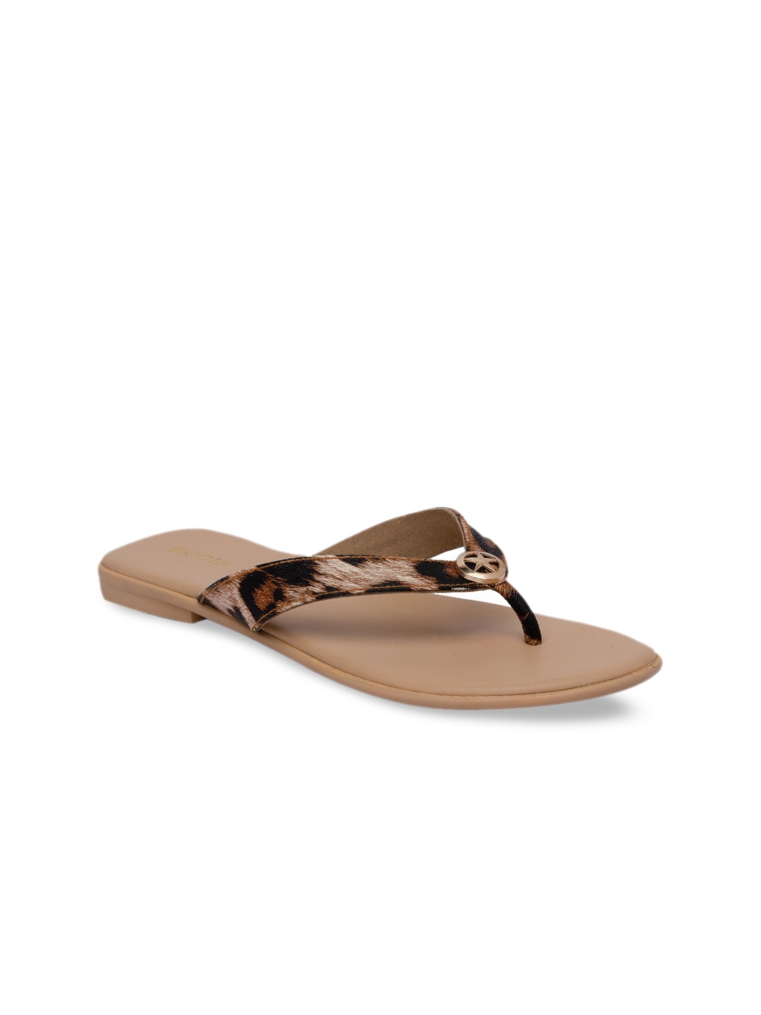 

Rocia Women Brown Printed Open Toe Flats