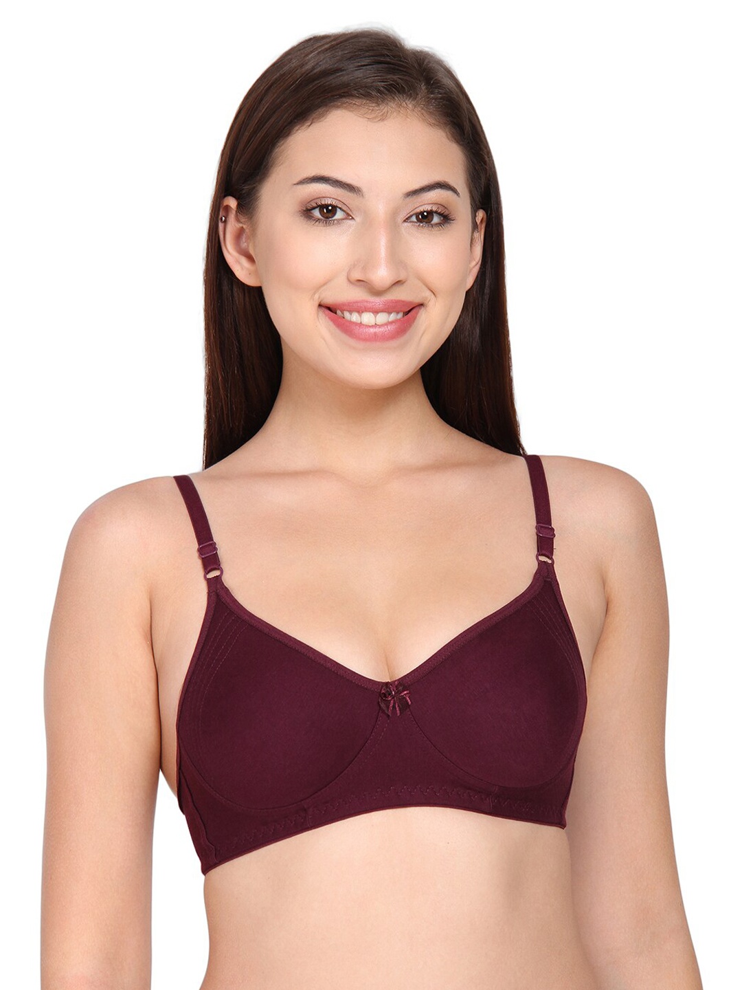 Innocence Purple Solid Non-Wired Non Padded Push-Up Bra BBAPLIN88726