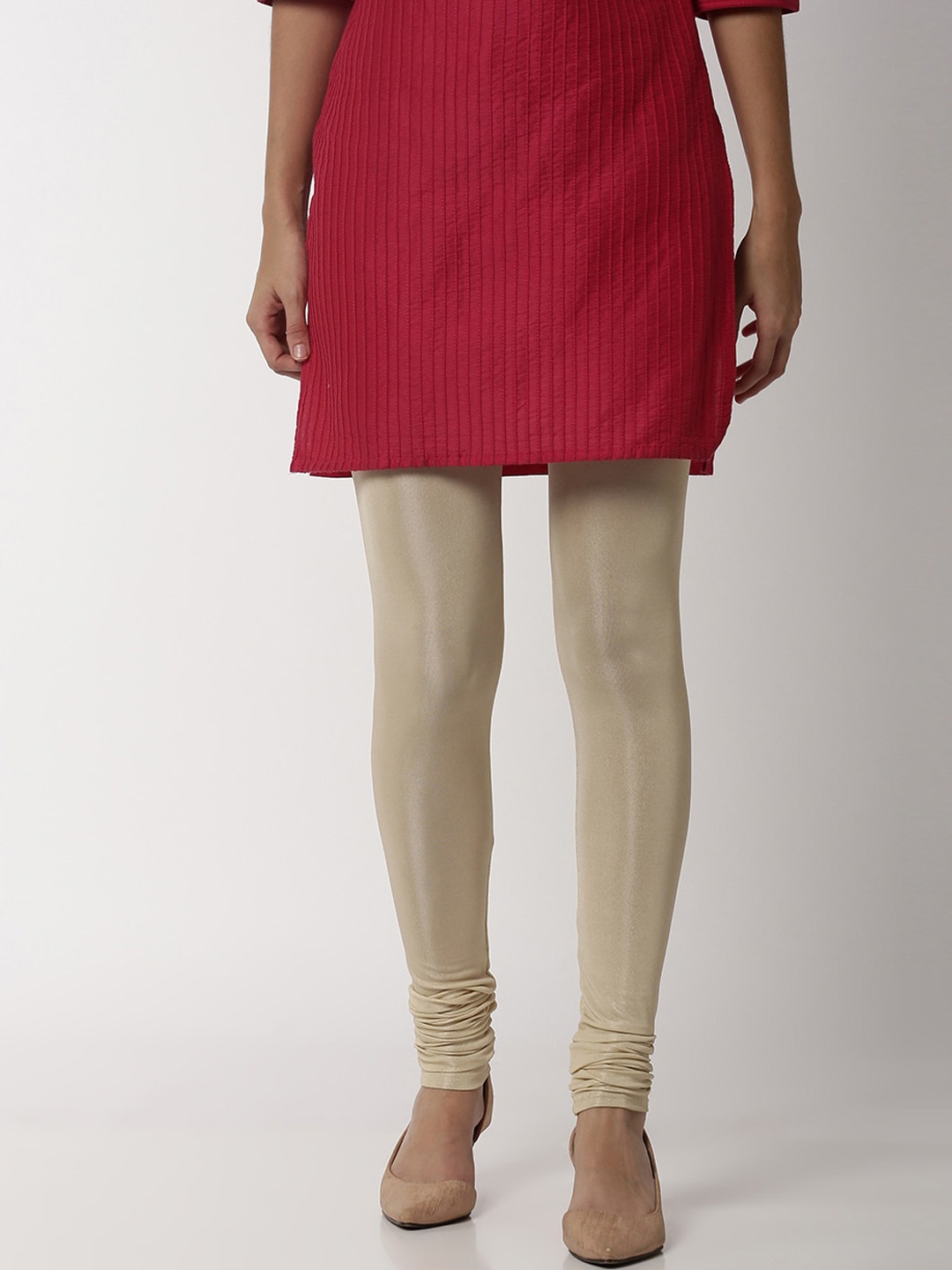 Soch Women Beige Solid Mid-Rise Churidar