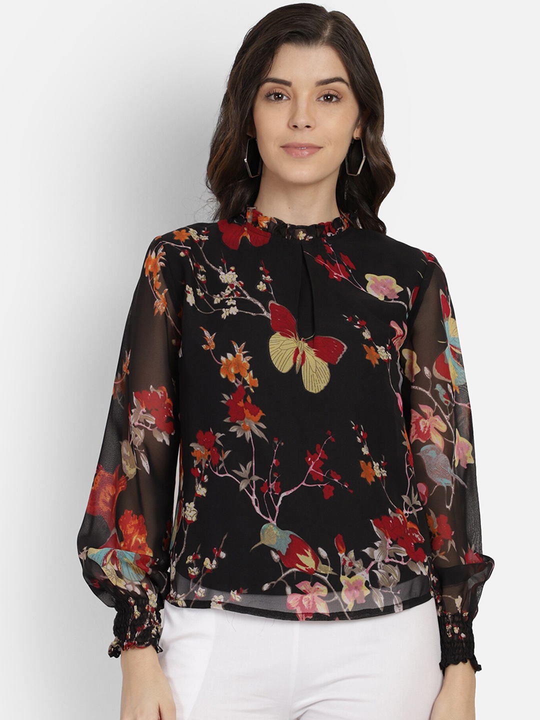 

Yaadleen Women Black Printed Top