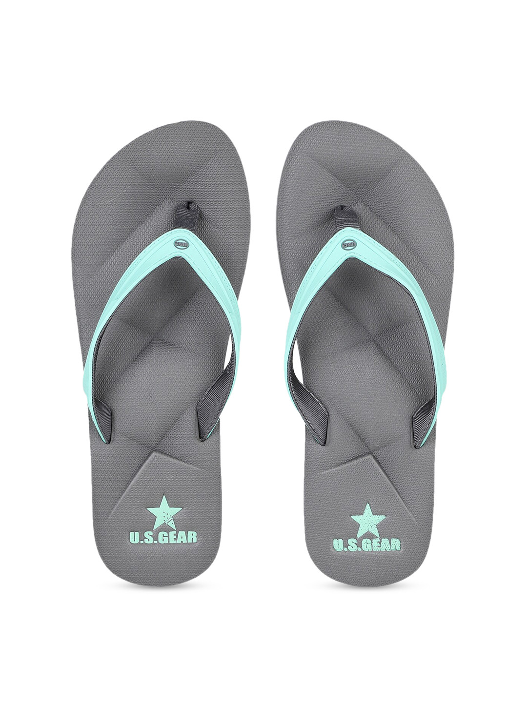 

US Gear Women Grey Printed Thong Flip-Flops