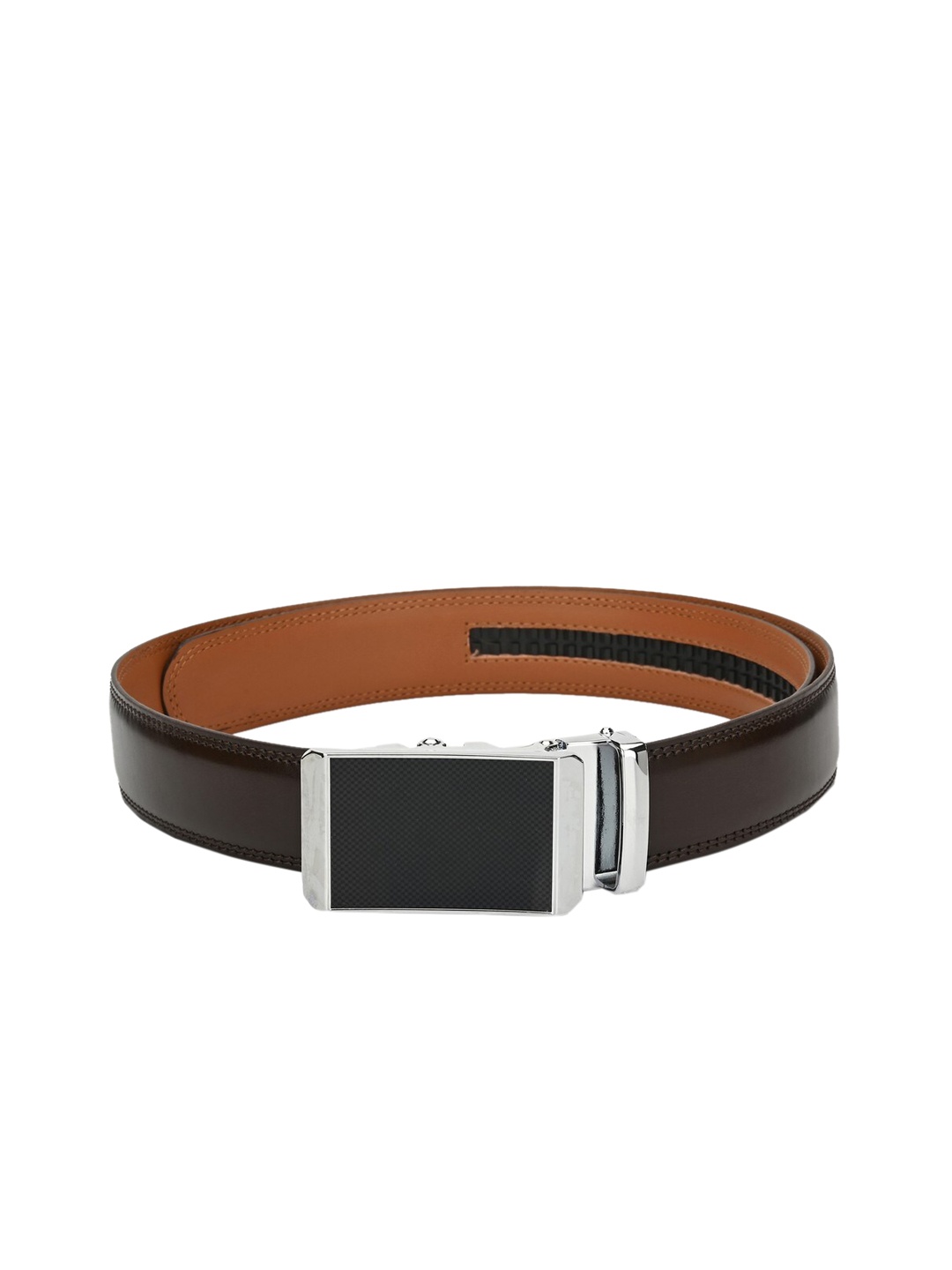 

Pacific Gold Men Brown Solid Leather Belt