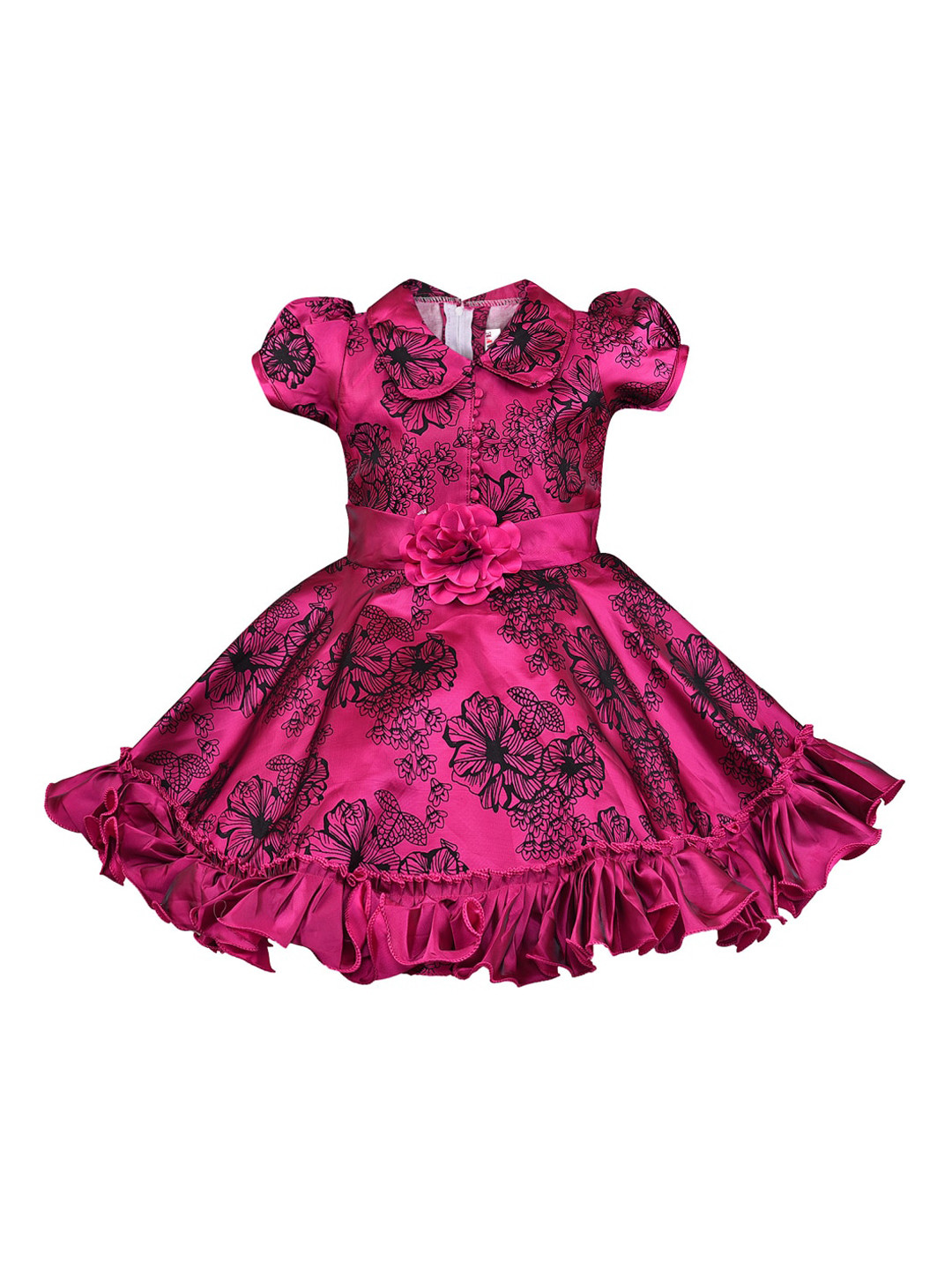 

Wish Karo Girls Pink Printed Fit and Flare Dress