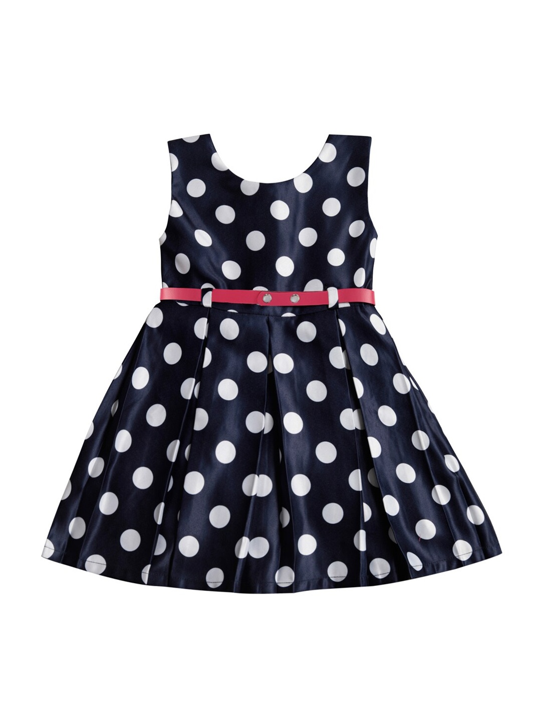 

Wish Karo Girls Navy Blue Printed Fit and Flare Dress