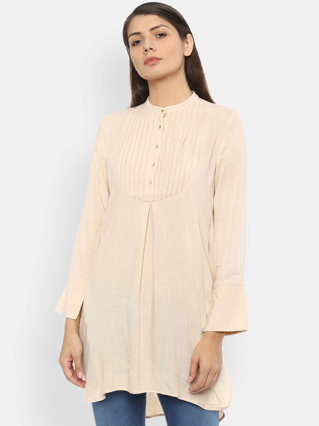 

Van Heusen Beige Solid Tunic