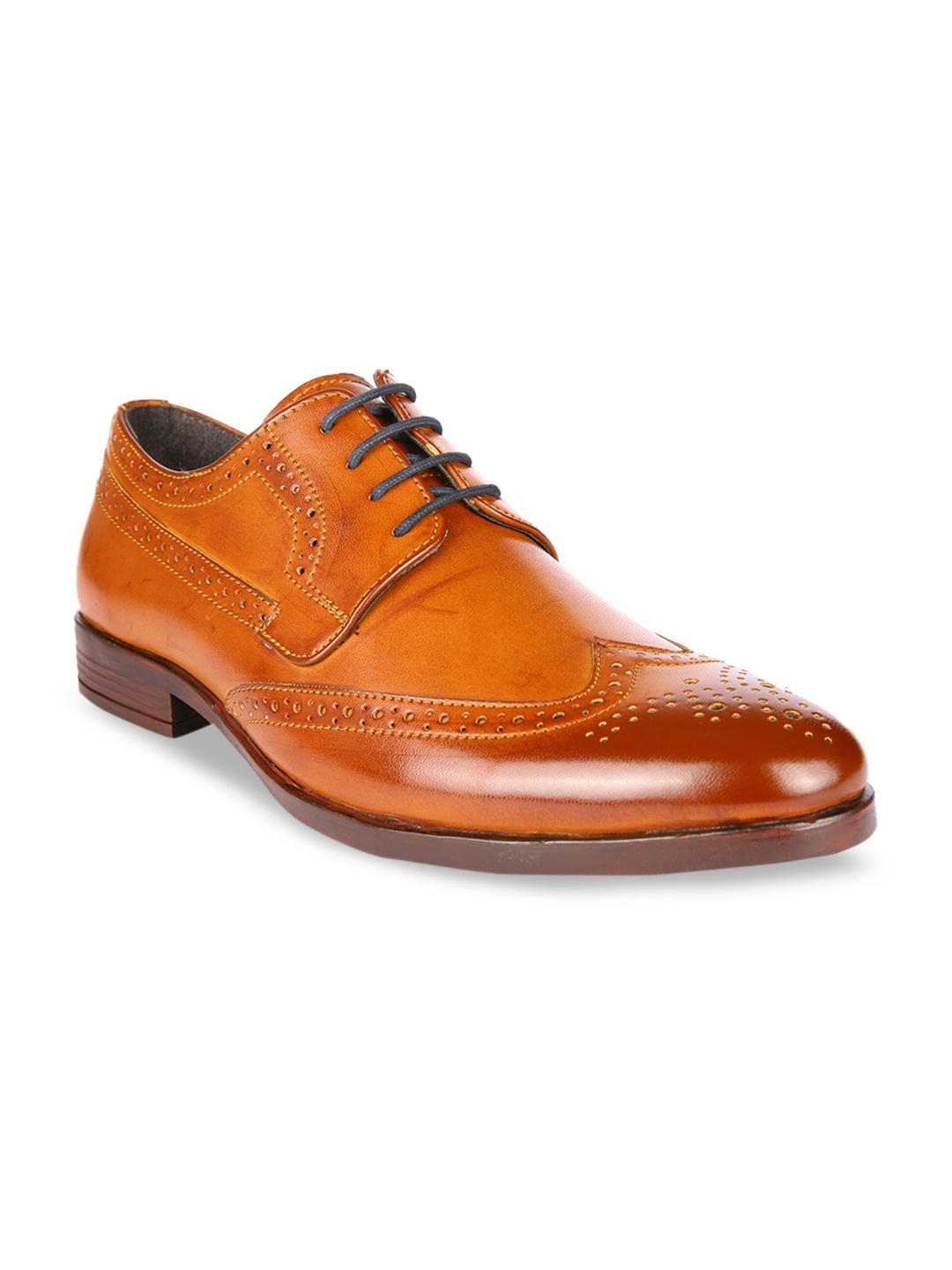 

San Frissco Men Tan Brown Solid Brogues