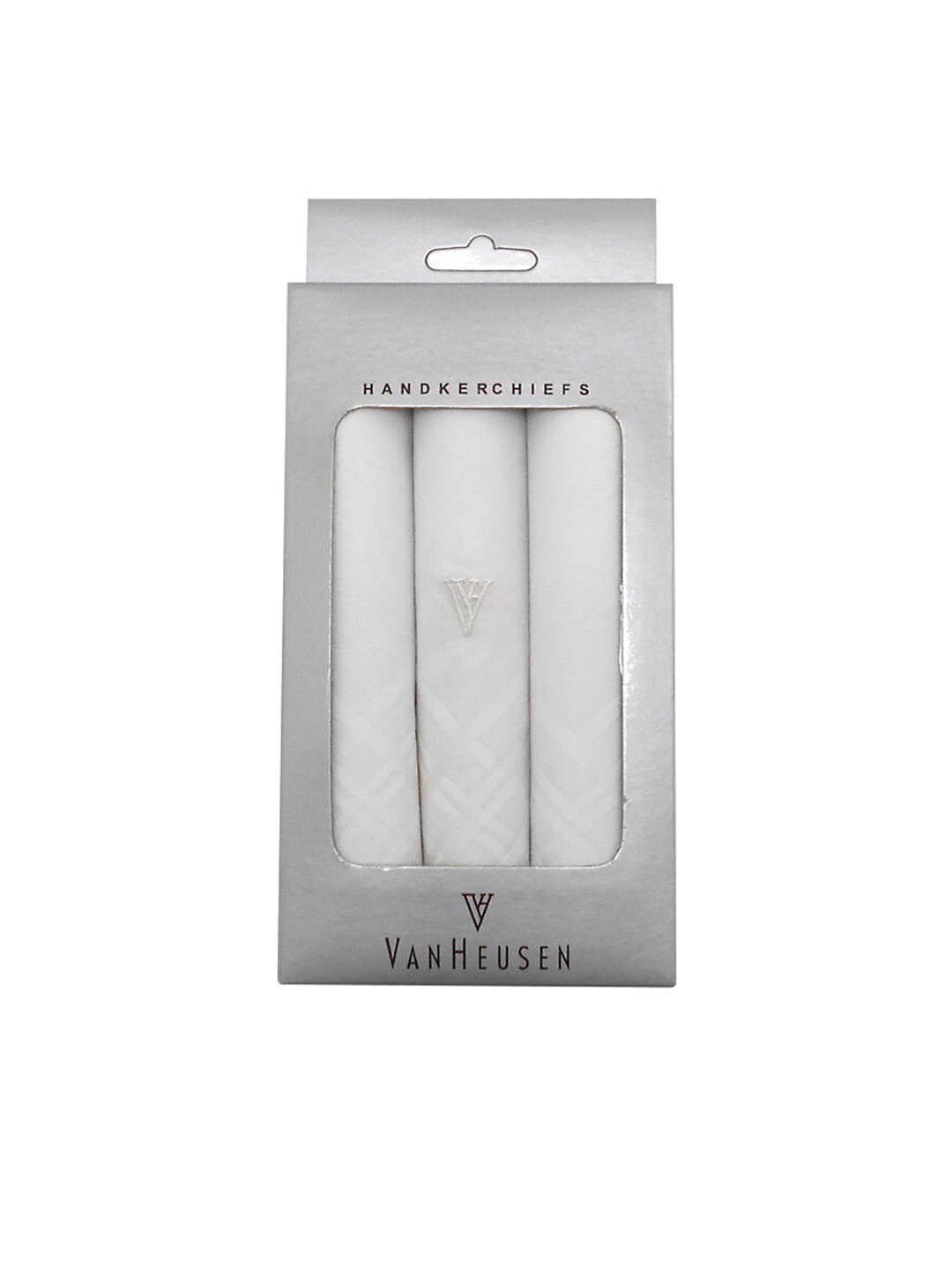 

Van Heusen Men Pack of 3 White Solid Handkerchiefs Gift Set