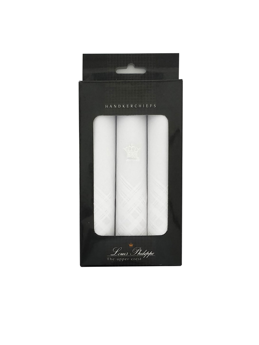 

Louis Philippe Men Pack of 3 White Solid Handkerchiefs Gift Set