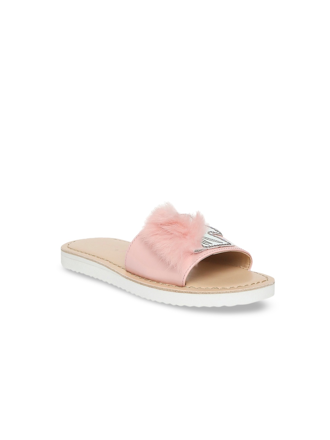 

Aria Nica Girls Pink Solid Synthetic Patent Open Toe Flats